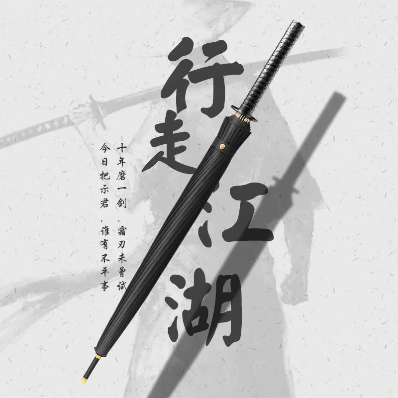 

Umbrella For Men Long Handle Double Large Reinforced And Thickened Rain And Dual-Use Female High-Value Creative Umbrella Katana