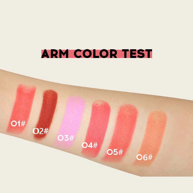 6 Colours Matte Dual Colour Sandwich Blush Stick Natural Long Lasting Waterproof Natural Moisture Highlighting Blush Balm