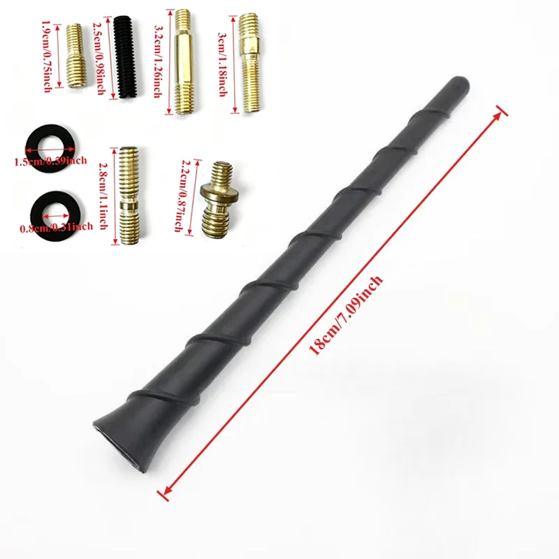 Car radio antenna spiral shape black glue stick antenna, external roof radio stability,For Jeep Grand Cherokee, Ford Raptor F150 view 2