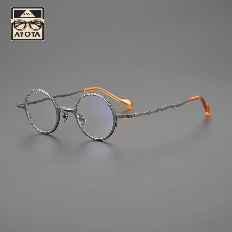 Ultra Light Antique Style Glasses Frame for Men High-quality Round Titanium Handmade Myopia Reading Women's Prescription Eyewear