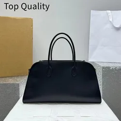 2024 Women's Classic Large Capacity Genuine Leather Handbag Black Shiny Short Style Handbag Retro Business Design