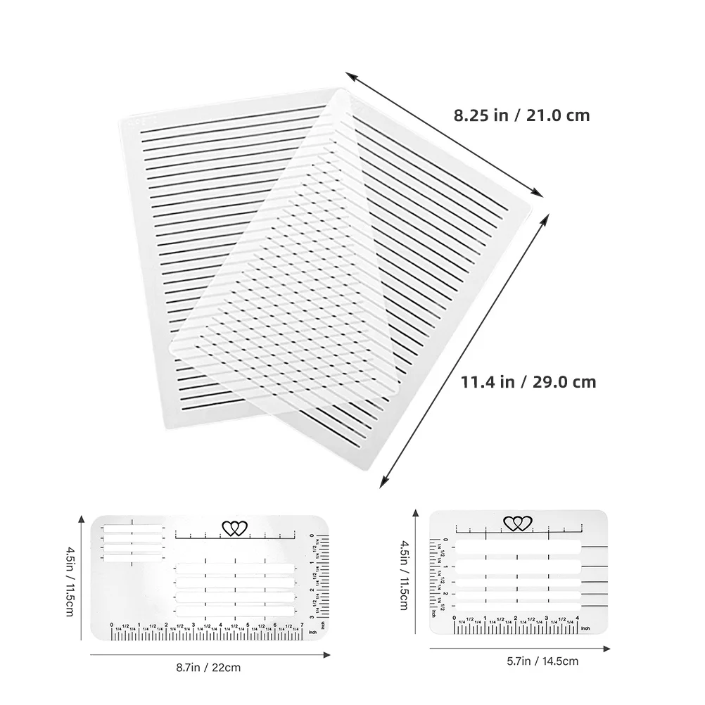 12pcs Lettering Guide Templates Plastic Straight Line Stencil Ruler For Journaling Card Making Diy Drawing Supplies Geometry