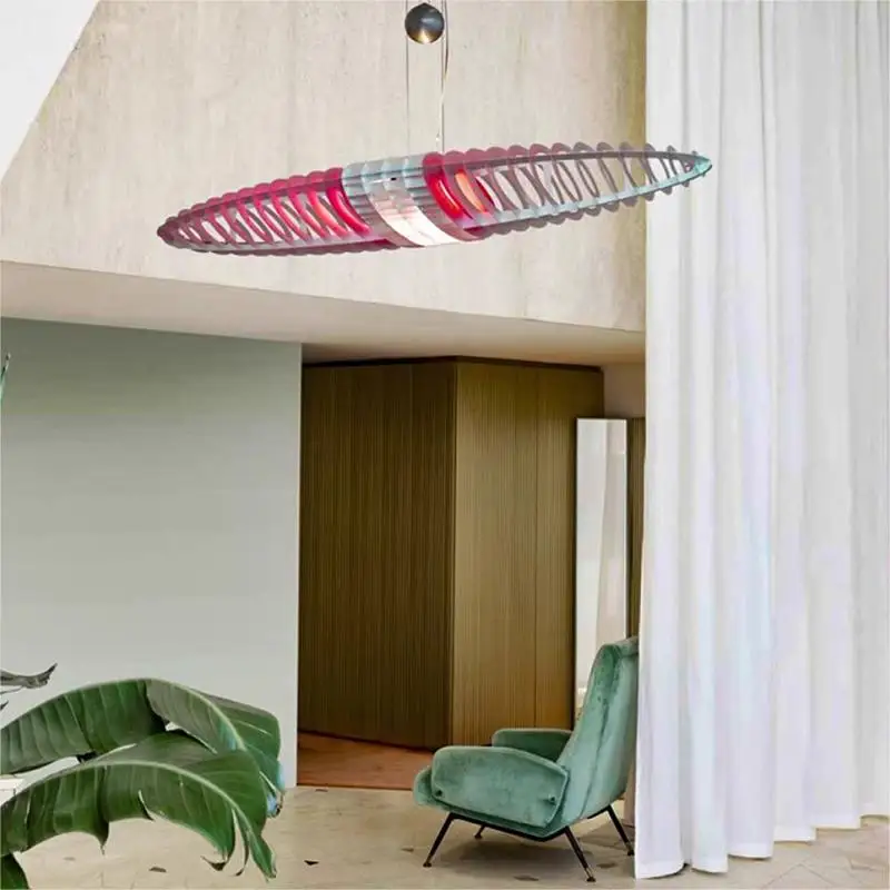 

Italian-Style Creative Spaceship Ceiling Pendant Lights 2024 New Designer Lamp Home Decoration Colorful Personality Classic Long