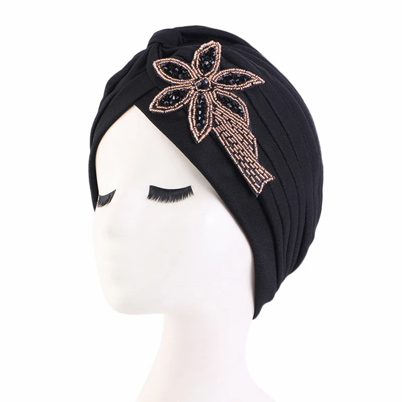 Muzułmańskie kobiety Diamenty Turban Hidżab Wypadanie włosów Czapki po chemioterapii Czapka Bonnet Wrap Chustka na głowę Indyjska Stretch Femme Beanie Opaska na głowę Kapelusz