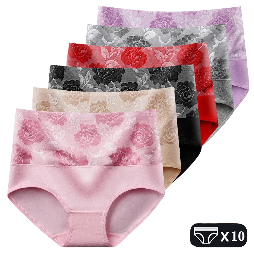 

L-5XL Women's Panties Female Underpants Cotton Underwear High Waist Panties Sexy Lingeries Soft Briefs Plus Size Pantys