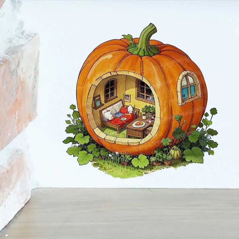 

Pumpkin House stickers, cute and self-adhesive wall stickers, for children's room and Kindergarten AA139