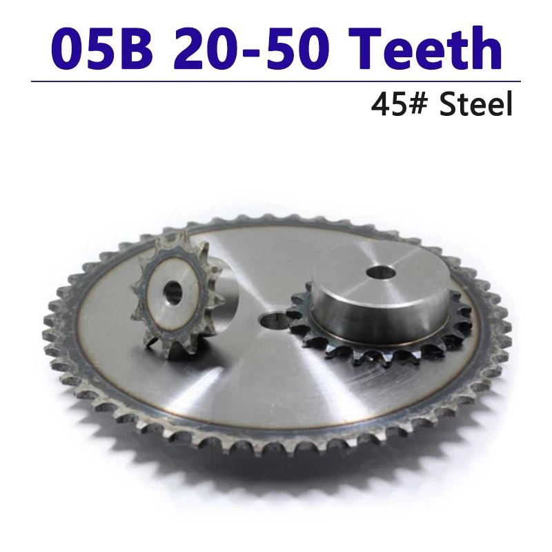 

1pc 05B 20Teeth To 50Teeth Sprocket Wheel Chain Gear Industrial 45# Steel Suitable For 05B Roller Chain Pitch 8mm