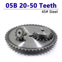1pc 05B 20Teeth To 50Teeth Sprocket Wheel Chain Gear Industrial 45# Steel Suitable For 05B Roller Chain Pitch 8mm
