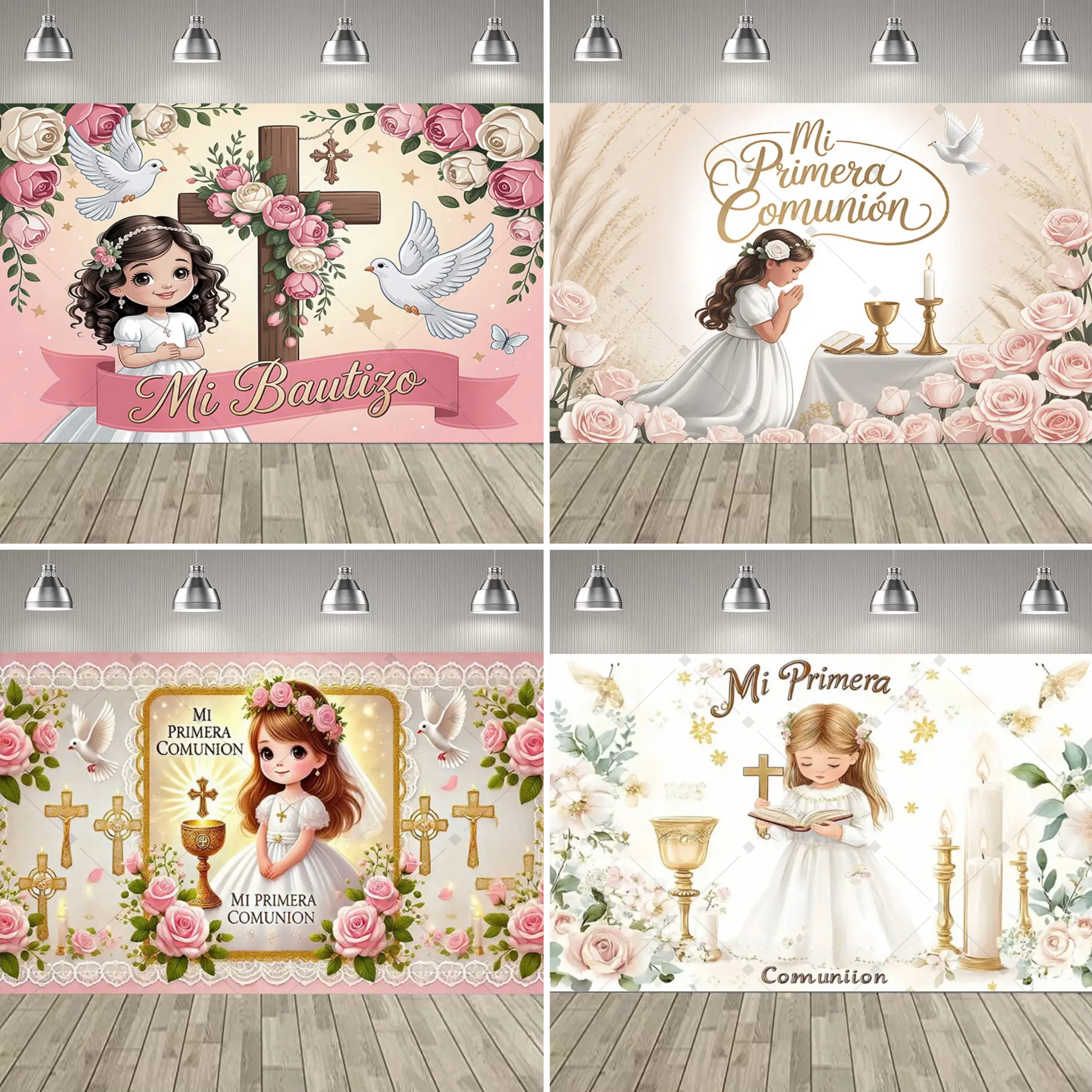 Meine Erstkommunion Party Dekoration Hintergrund Kreuz Heiliger Gral Kinder Baden Partyzubehör Dekoration Banner Baby Taufe Geschenk