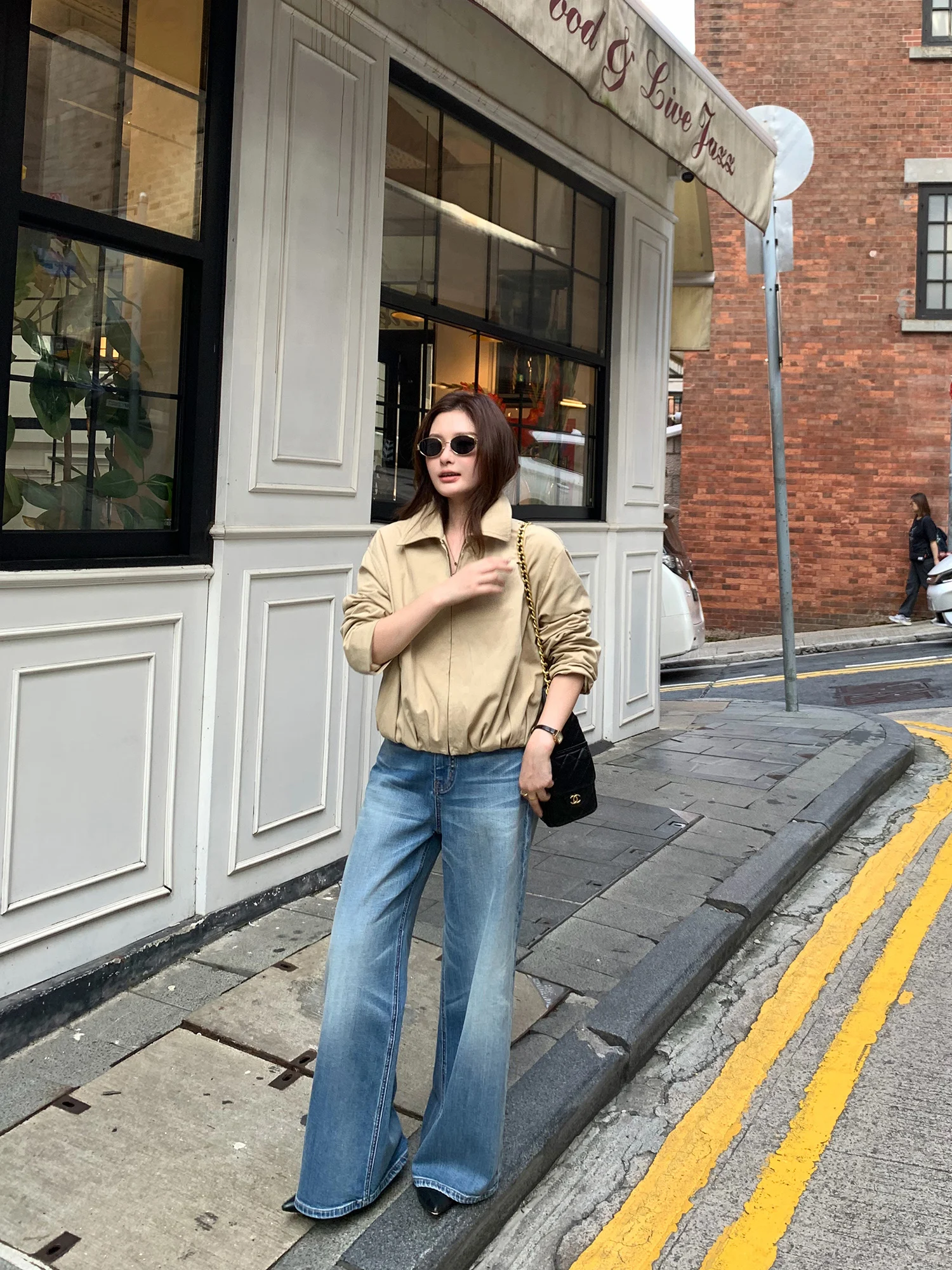 Pusumede Women's Wide Leg Jeans Loose Fit Straight Long Pants Draping Slimming American Style Floor-Length Trousers