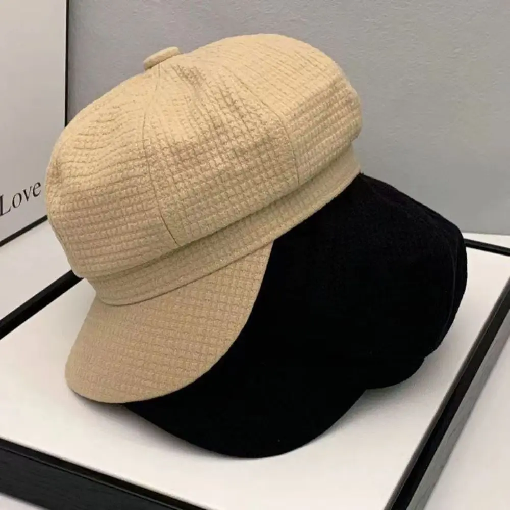 

Casual Wear Octagonal Women Berets Retro Soft Fabric Visors Cap Winter Accessories Newsboy Hat Female Wear