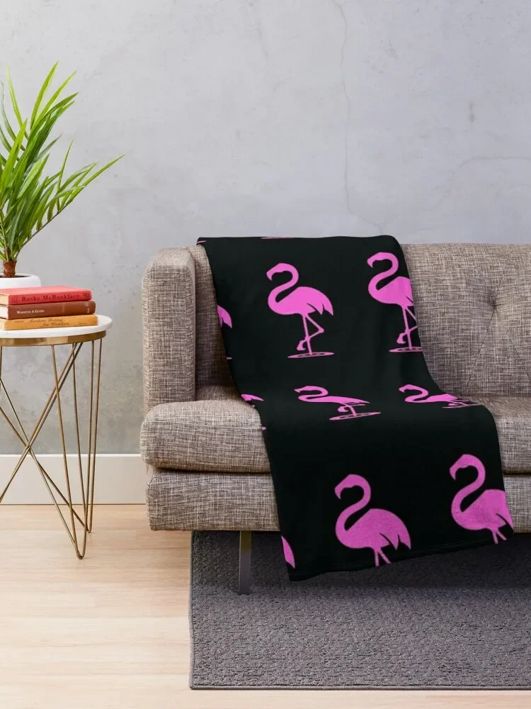 Pink Flamingo Outfit Pattern Throw Blanket Thin Furrys Furry Bed linens Blankets