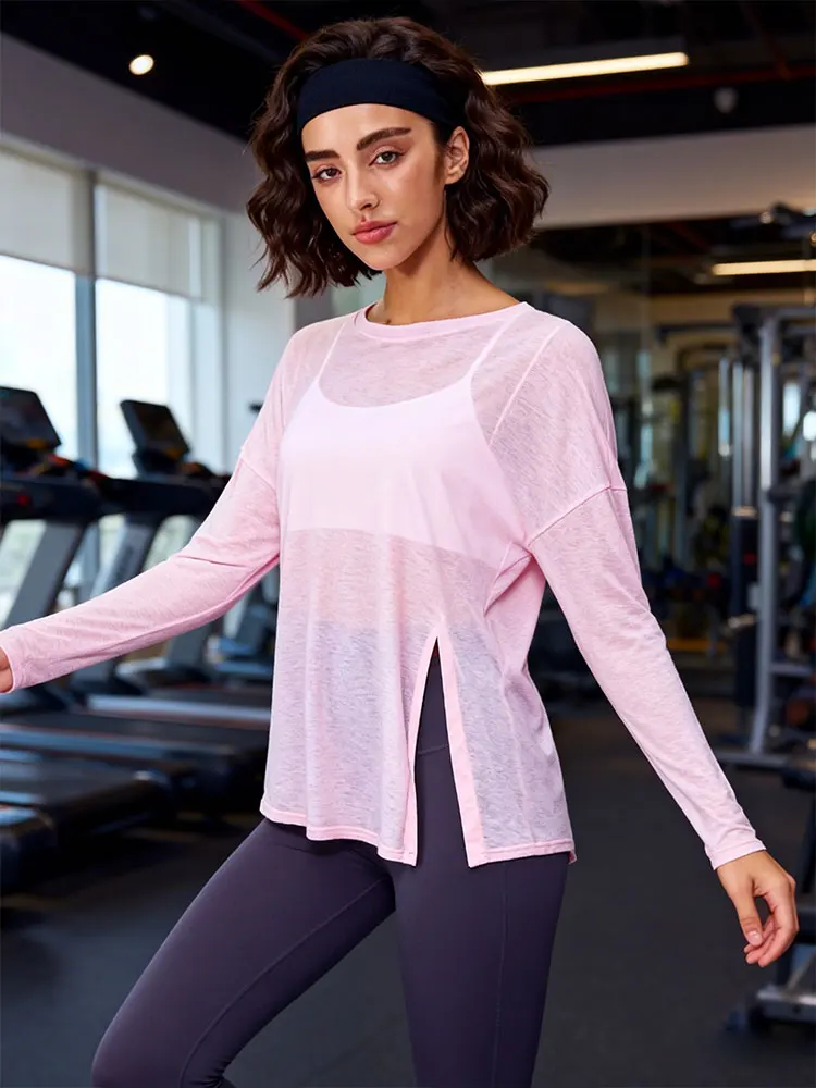 2026 Breathable Loose Lightweight Sunscreen T-Shirt Long Style Running Fitness Outdoor Leisure Sport Top