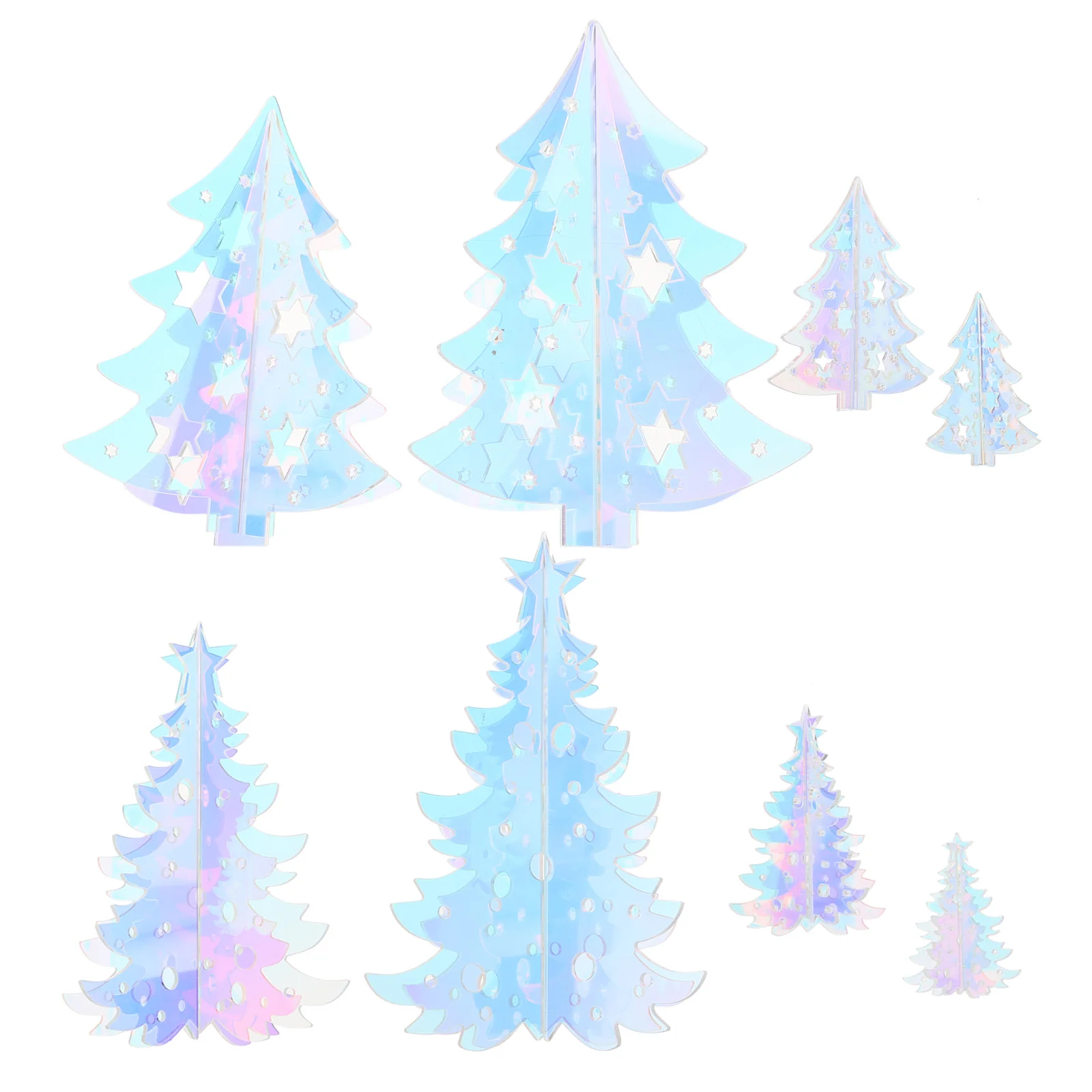 

8 Pcs Fantasy Christmas Tree Decoration Table Acrylic Centerpieces Window Tabletop 3d