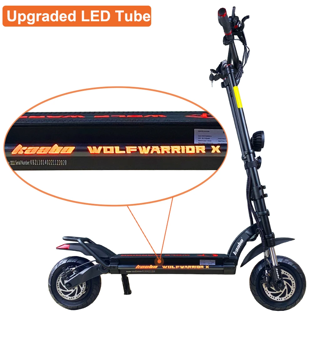 Original Kaabo Wolf Warrior X 10inch 60V 21Ah 60V 28Ah Battery Top speed 70km/h Electric Scooter with Hydraulic Shock Absorption