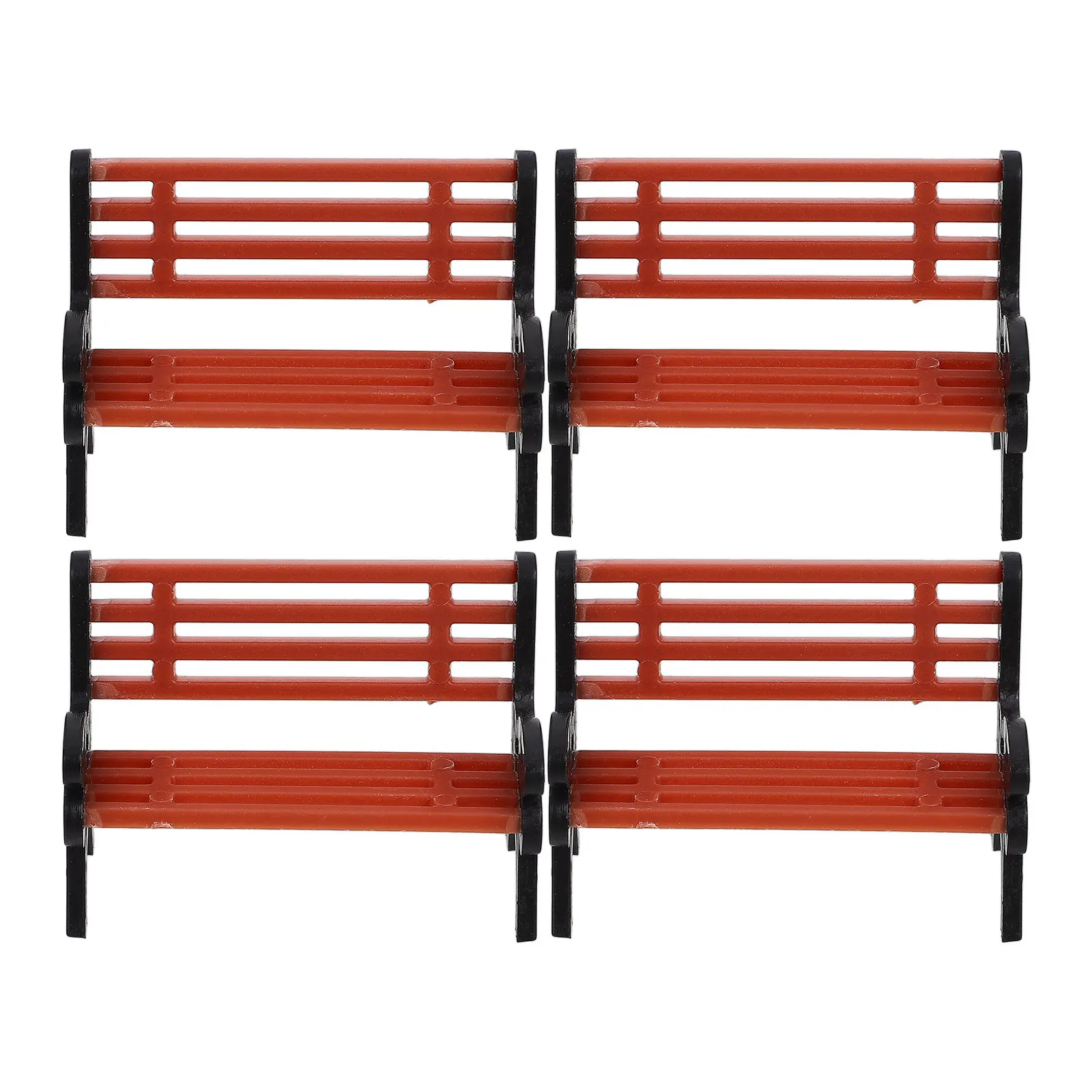 

4Pcs Miniature Park Bench Set High Fidelity Craft for Small Spaces Dollhouse Garden Balcony Creative Micro Landscape Decoration