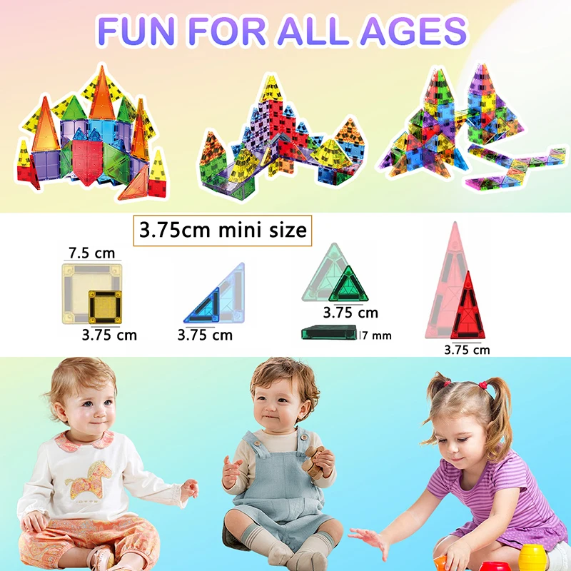 Kinderen Mini Magnetische Tegels Reizen Speelgoed 3.75cm Magnetische Blokken Games Ijzeren Doos Constructie Speelset STEM Educatief Kinderspeelgoed