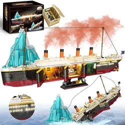 MOC 2288PCS Titanic Model Creative Luxury Cruise Ship Set City Boat Desktop Ornaments with Lights Bricks Toys for Children Adult