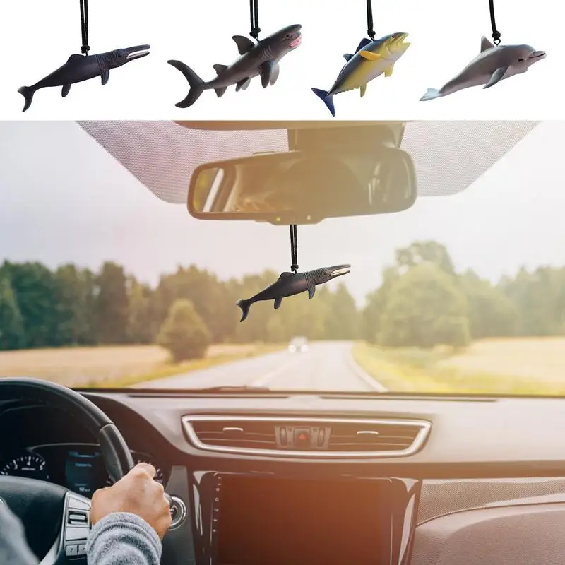 

Cute Fish Car Pendant Auto Rearview Mirror Pendants Shark Dolphin Interior Decoration Accessories Creative Gift Ornaments