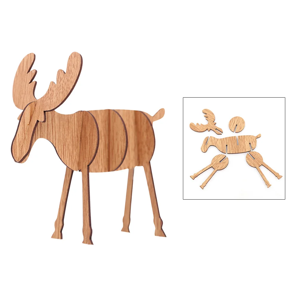 

Christmas Elk Wooden Vintage Style Khaki Small Size Decor Xmas Bedroom Door Garage Holiday Decoration Wooden Elk Decoration