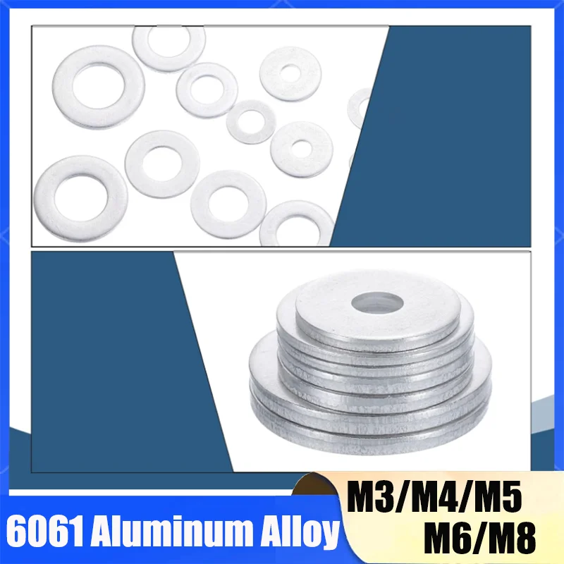 10~20Pcs M3/M4/M5/M6/M8 6061 Aluminum Alloy Flat Sump Plug Oil Seal Fittings Washer Ring Gasket thickness 0.25mm~3mm