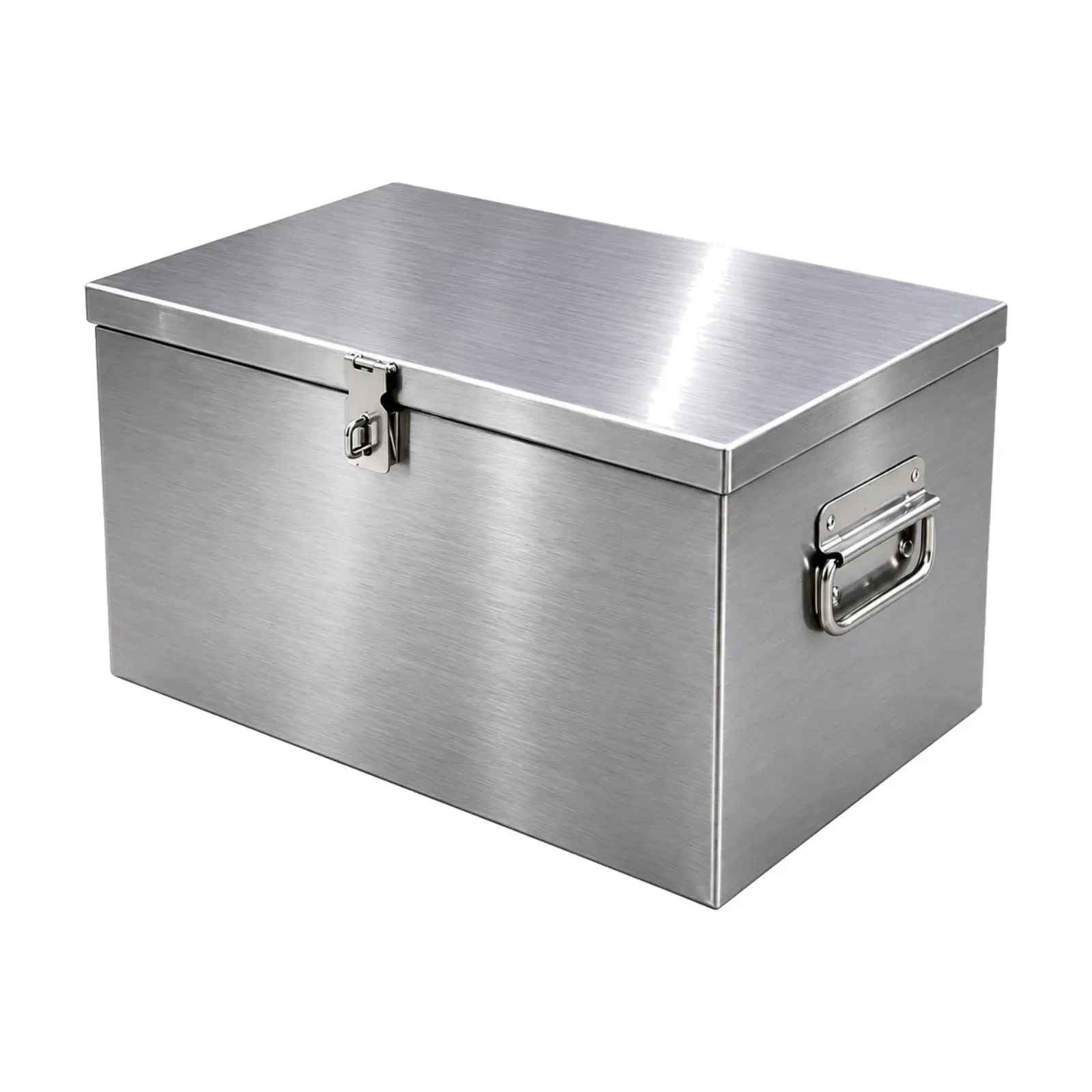 Durable Steel Storage Case with Lock and Hinged Lid Portable Metal Organizer Box for Workshop Home Utility Areas