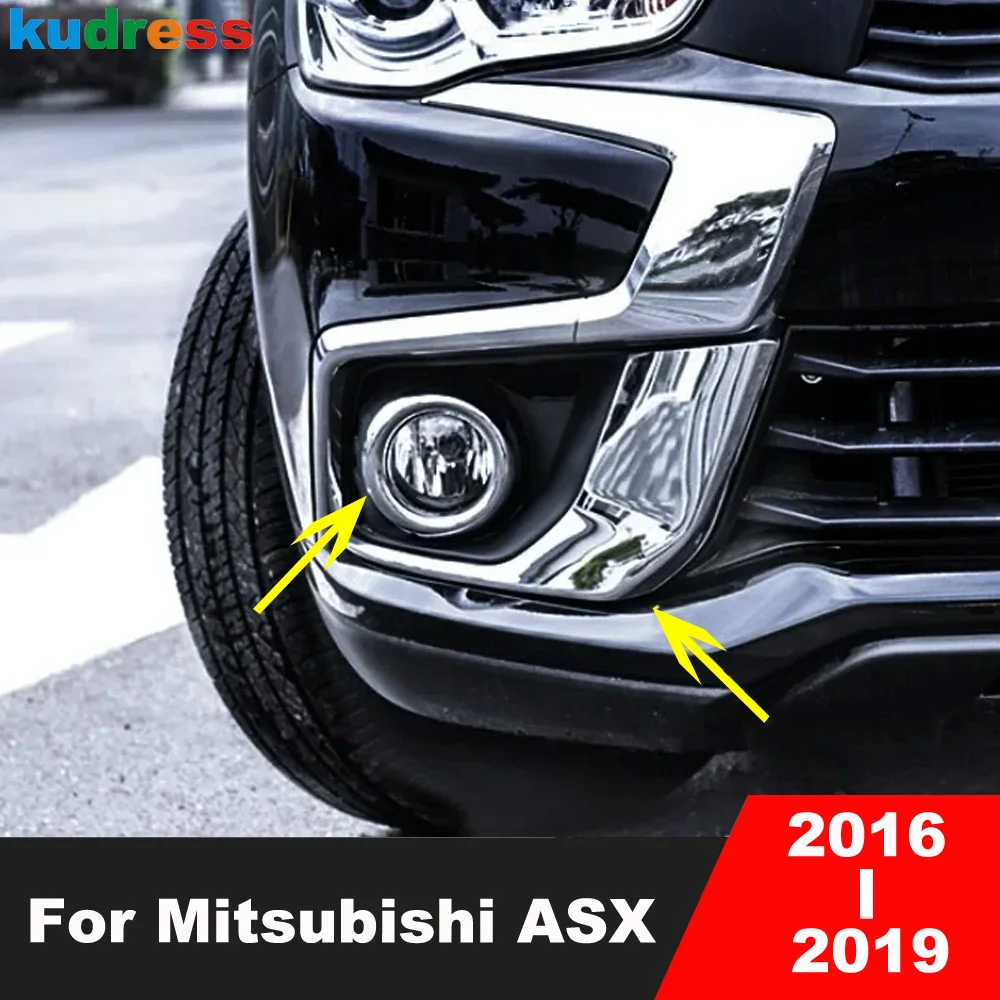 

Для Mitsubishi ASX Outlander Sport 2016-2019: Хромированные накладки на передние противотуманные фары, аксессуары для автомобиля