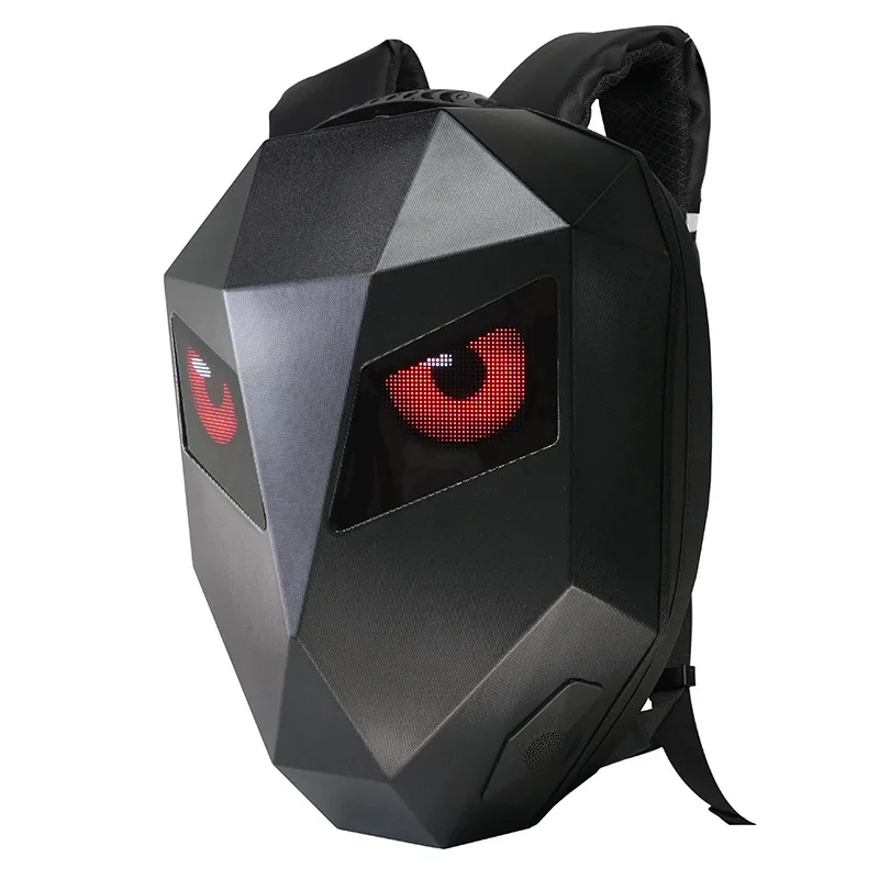 

LED Speaker Bag with Light-Up Eyes – Smart Motorcycle Helmet Backpack, Cool Motorcycles Accessories