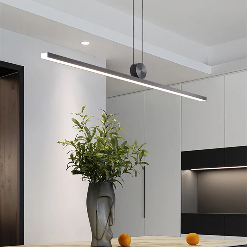 Plafonnier LED à intensité variable au design minimaliste moderne, éclairage d'intérieur, luminaire décoratif de plafond, idéal pour une table, une salle à manger, une cuisine ou un bureau