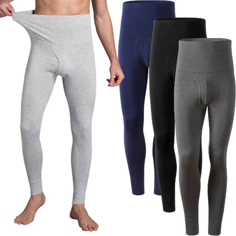 

Mens Long Johns Thermal Underwear Cotton Legging Underpant Gray Black Deep Gray High Waist Plus Size 6XL 7XL Long Johns Leggings