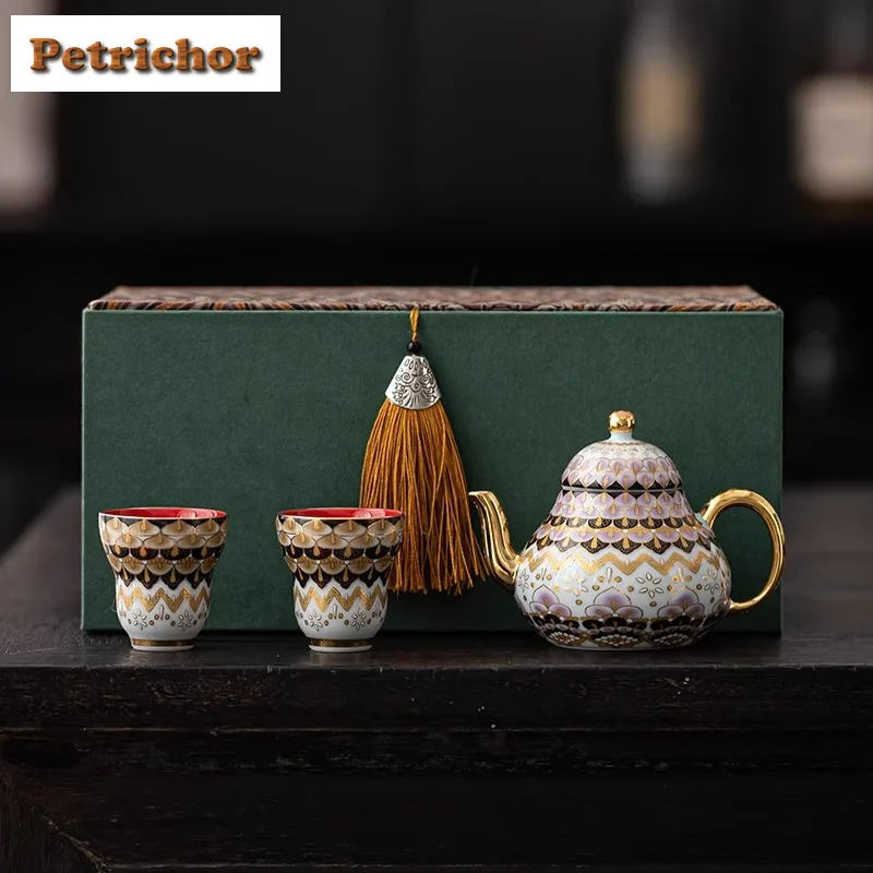 

Dunhuang Mural Algae Well Tea Set Complete Set Elegant Set Of Cups Tea Ceremony Set Household Teapot And Tea Cup Set Cafes Gift