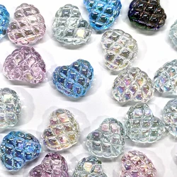 10pcs UV Colored Transparent Checkerboard Striped love beads for Beaded Pen Accessories DIY Jewelry Materials