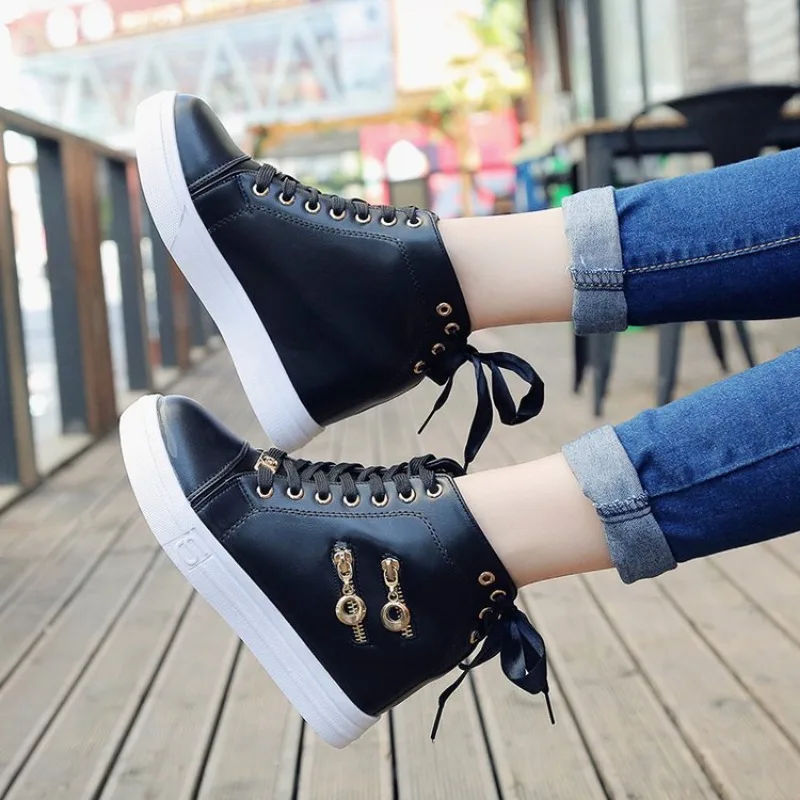 2024 Summer New Fashion Trend Women\'s Platform Shoes white Comfortable pu leather Casual Woman wedges Sneakers zapatos de mujer