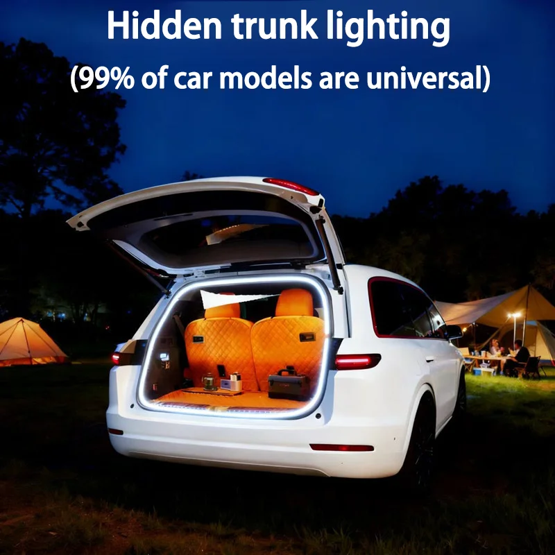LED wiring free high brightness car trunk lighting ambient light interior decoration automatic sensing trunk light strip