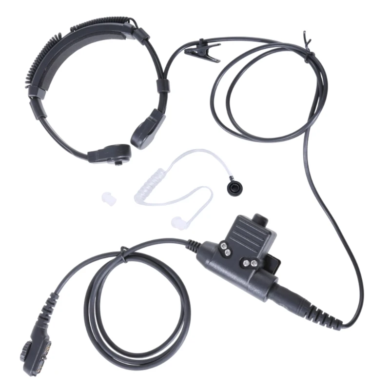 Upgraded Air Tube Throat Vibration Mic Headsets Acoustics Tube Earpiece For PD780 PT580H PD780G Walkies Talkies