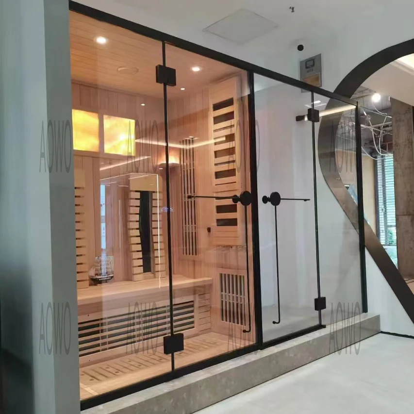 Outdoor Sauna Red Phototherapy Infrared Simple Shower Steam Room Home Spa Sauna Steam Shower Combination 7 Persons Sauna Spa