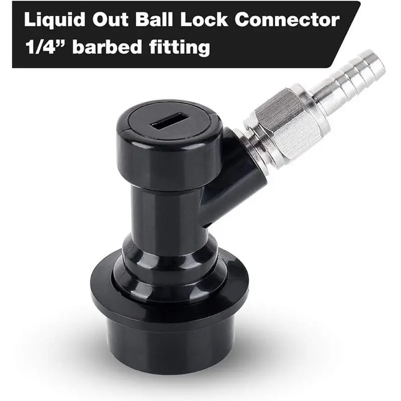 ABGH-Black-And-White Connector Adapters 1Set Beer Keg Quick Connectors, Threaded-To-Conical Adapter, Liquid Quick Connectors