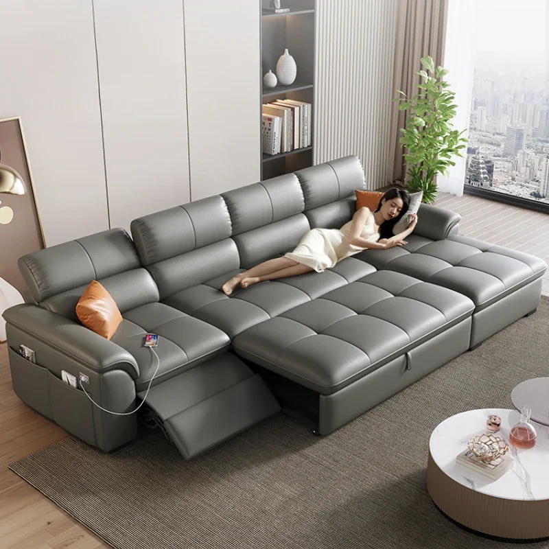 

Electric Designer Fancy Sofas Modern Genuine Leather Reclining Italian Sofa Folding Corner Canape Salon De Luxe Home Furniture