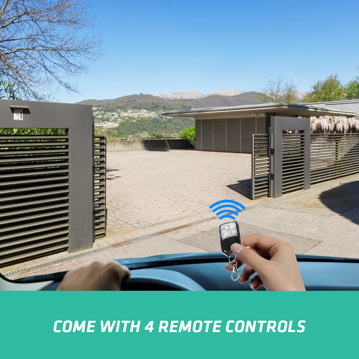 Imagem -05 - Kit Abridor de Portão Deslizante Elétrico Automático Operadores de Portas Motor ac Controle Remoto e App 1500kg 550w