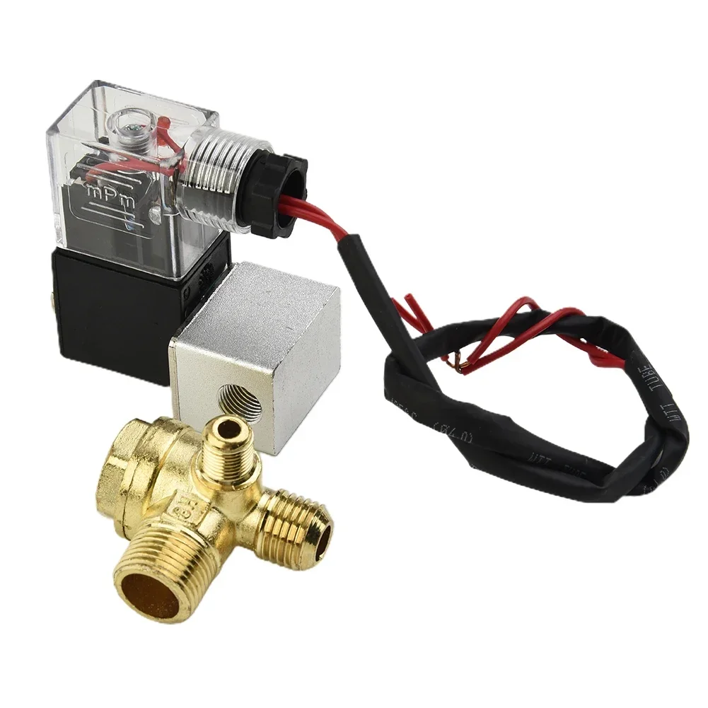 Solenoid Valve for Air Compressor, Thread Connection, Stainless Steel Plunger & Spring, Suitable for Air, Gas, Liquid, Water