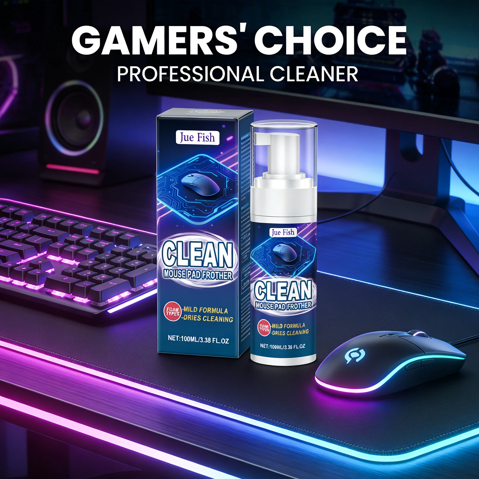 Mouse Pad Cleaner Rapidly Decompose Stubborn Stains Clean Keyboard Cable Desk Pad Quick-Drying Household Office Cleaning Gadget