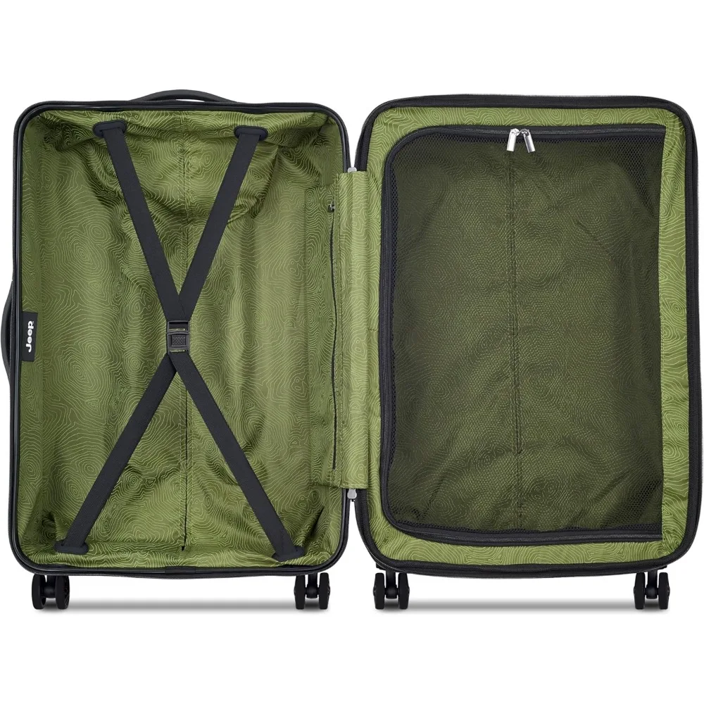 拡張可能なハードサイド スピナー ラゲージ - ミディアム ベージュ、24 インチ、旅行の利便性のために検査済み