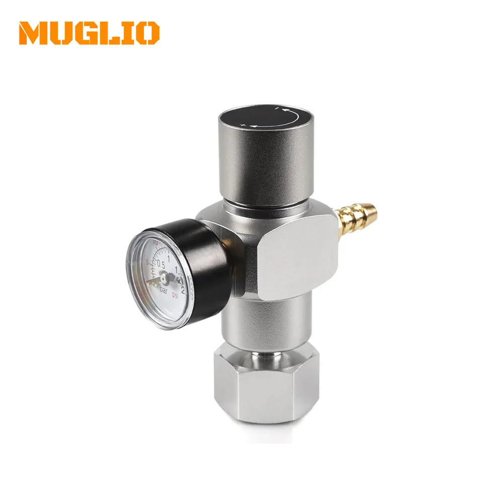 

2 in 1 Mini CO2 Gas Regulator Soda Pressure Gauge Mini Gas Regulator with Soda Adapter 3/8in to Tr21.4 for Wine Soda Making