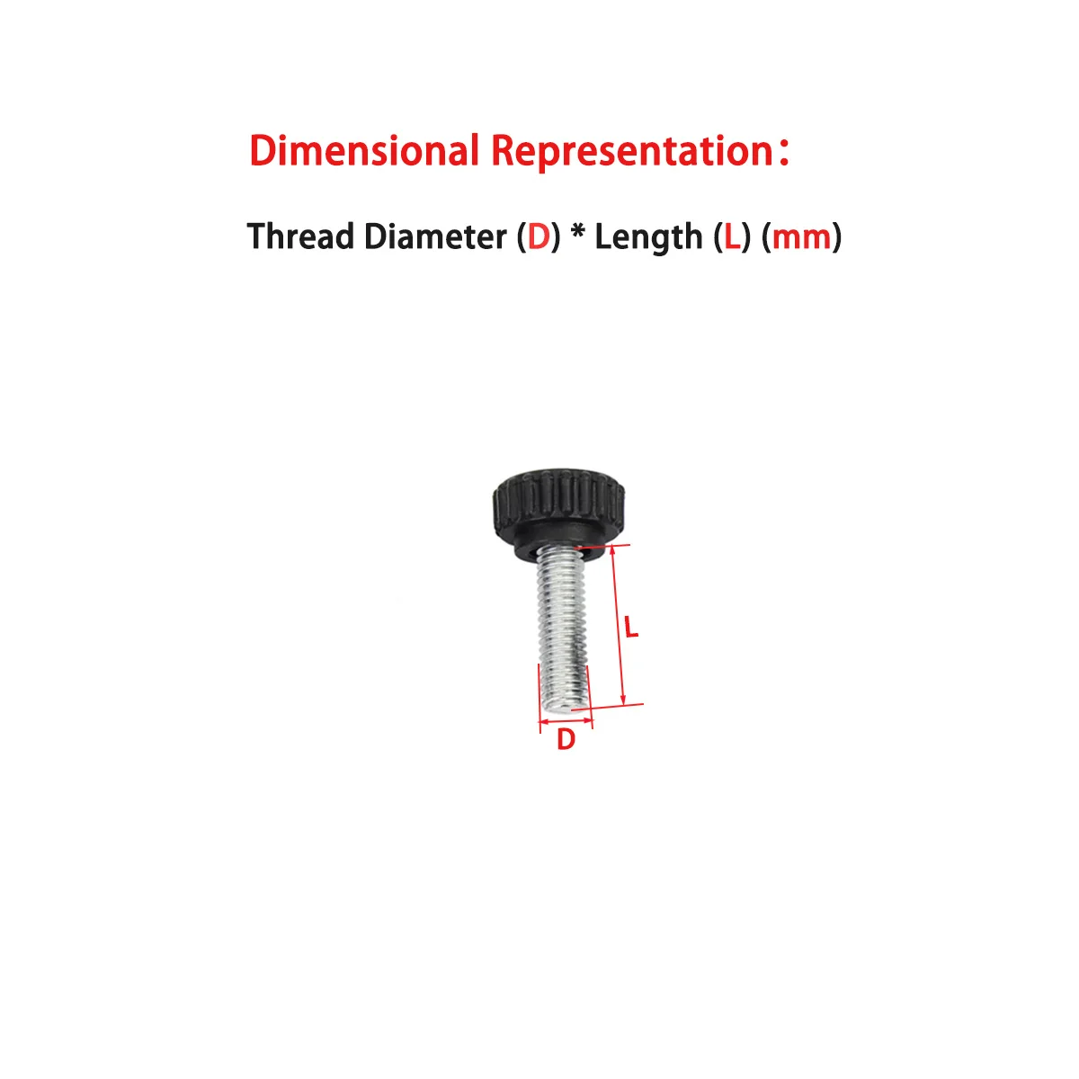 Rubber Head Hand Screw Bolt/Straight Line Handle/Plastic Round Head Rolling Flower Adjustment Handle Bolt M3-M10