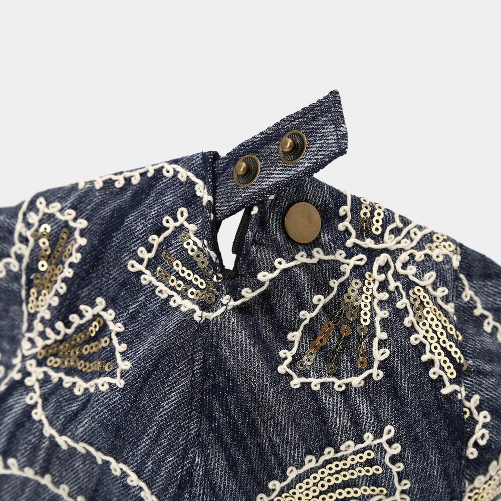HT4833 Herren Berets Frauen Vintage Künstler Maler Baskenmütze Hut Männlich Weiblich Pailletten Ivy Flache Kappe Frühling Sommer Herbst Denim Baskenmütze Kappe – Detail 12