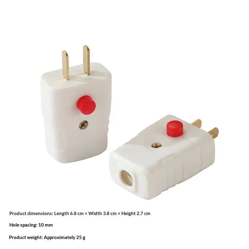 2 Pin US Rewirable Power Plug 10A with Control Switch for Home & Office Electrical Wiring Projects