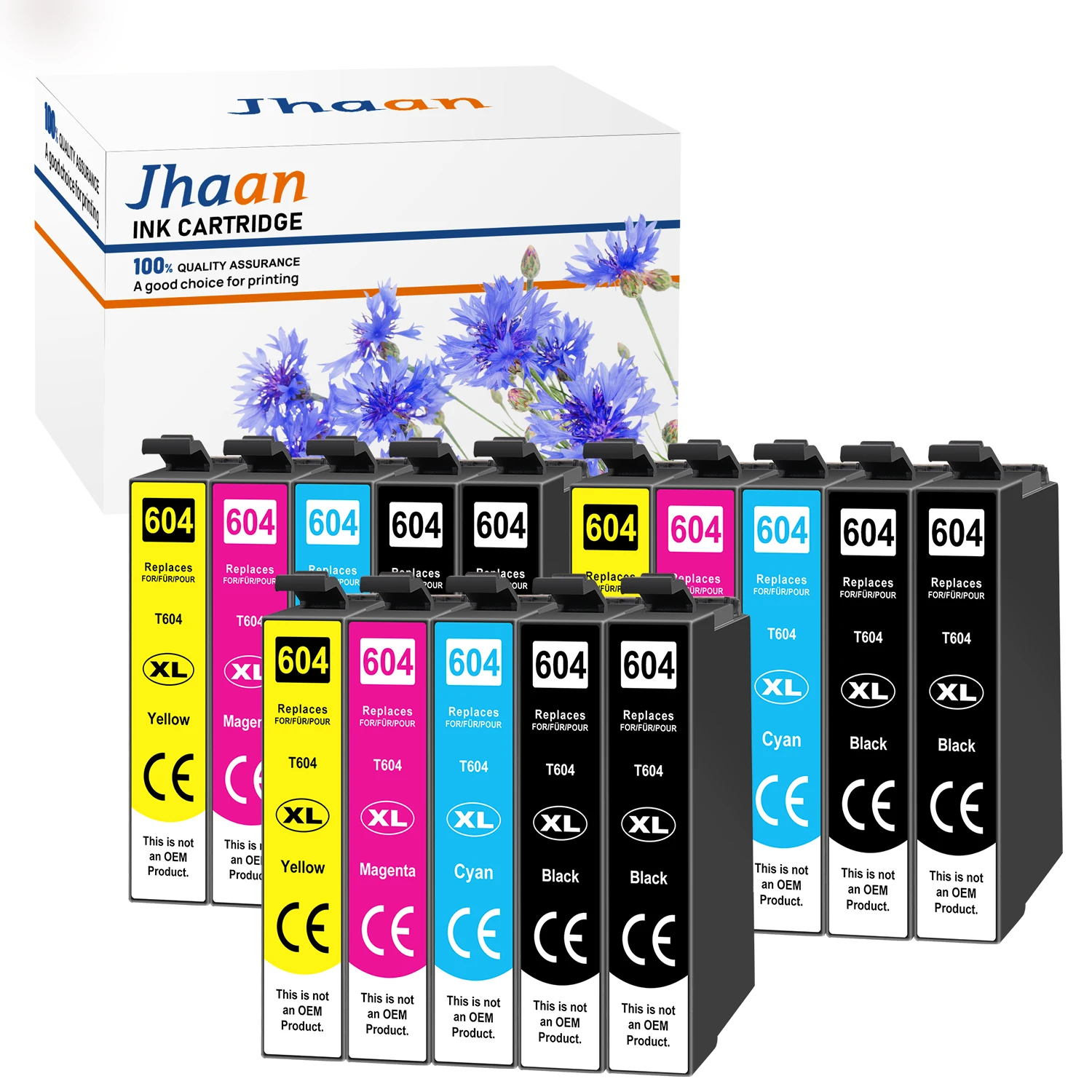 Jhaan 604XL printercartridges compatibel met Epson 604 604XL cartridges voor Expression Home XP-4200 XP-3200 XP-3205 XP-2200