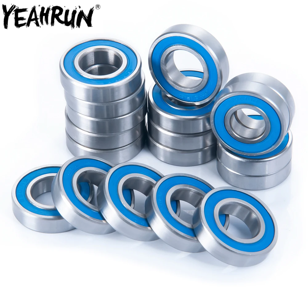 

YEAHRUN 18Pcs RC Crawler Car Complete Blue Ball Bearing Kit Metric Rubber Sealed Chrome Steel For 1/5 DBXL-E Desert Buggy