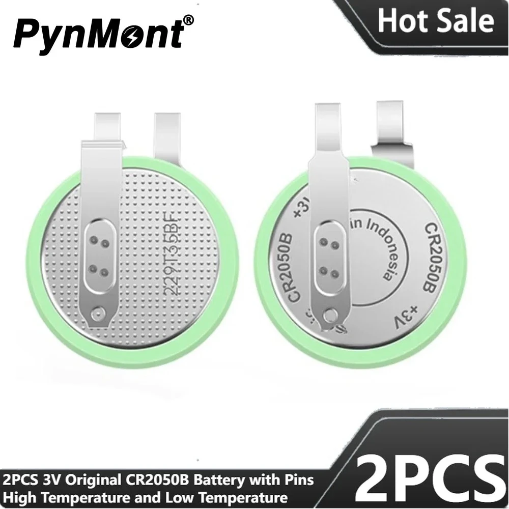 2PCS 3V Original for Panasonic CR2050B Tire Pressure Monitoring Sensor Battery with Pins High Temperature and Low Temperature