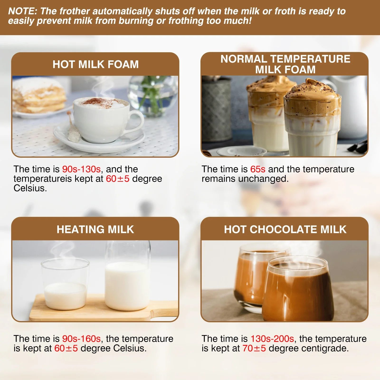 4 in 1 1500W  Automatic Milk Frother Maker Steamer Frother Machine,600ml Hot & Cold Foamer for Latte Coffee